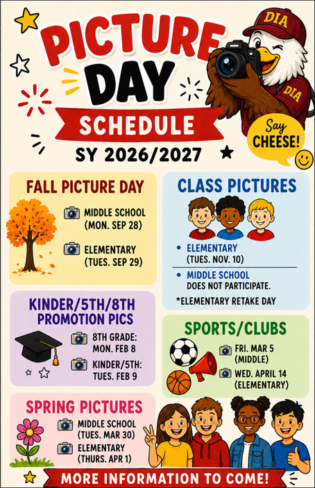 2026-2027 Picture Day Schedule