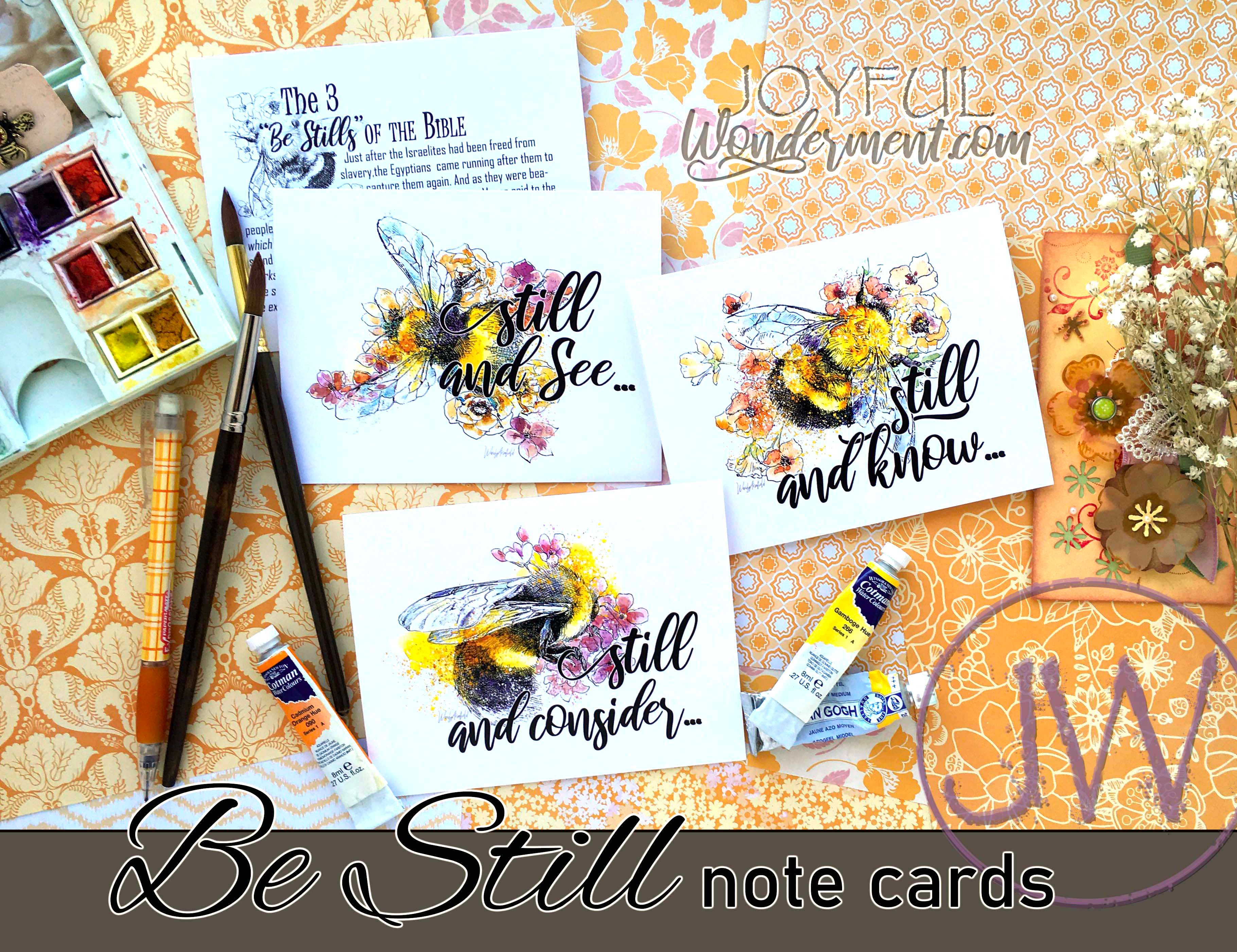"Bee Still" Note Cards ~ Set of 12