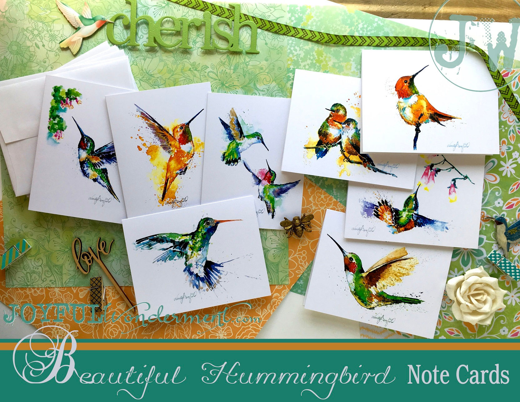 Hummingbird Note Card Set of 8