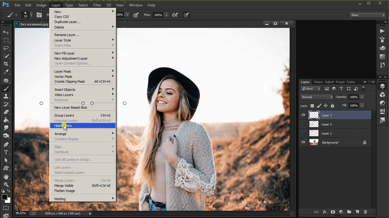 Basics for beginners Menu Image Interface of Photoshop