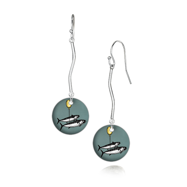 FD04EL - 'Flying Fish I' Long Earrings