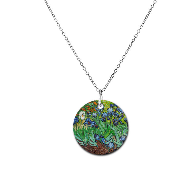 VG06N - Van Gogh 'Irises' Round Necklace
