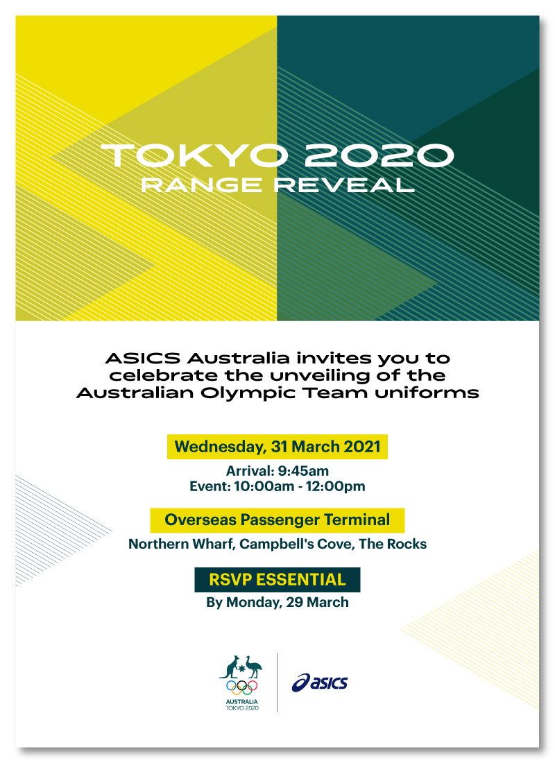 ASICS Tokyo 2020 range reveal event invitation