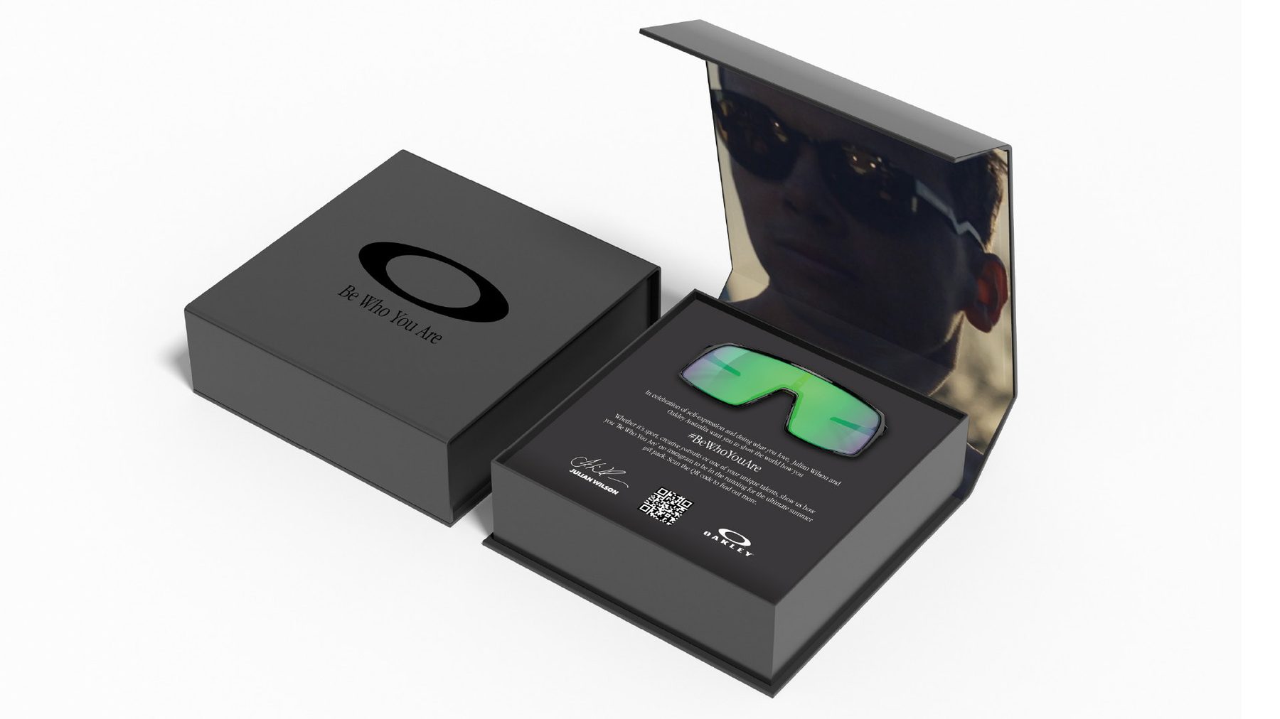 Oakley seeding kit box with sunglasses inside