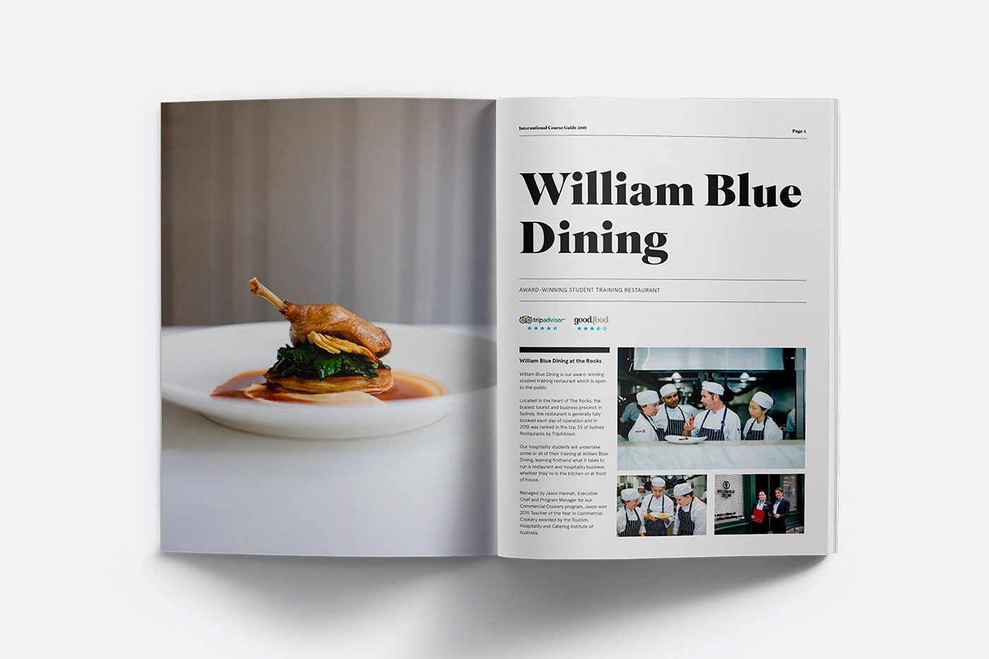 William Blue Dining brochure spread