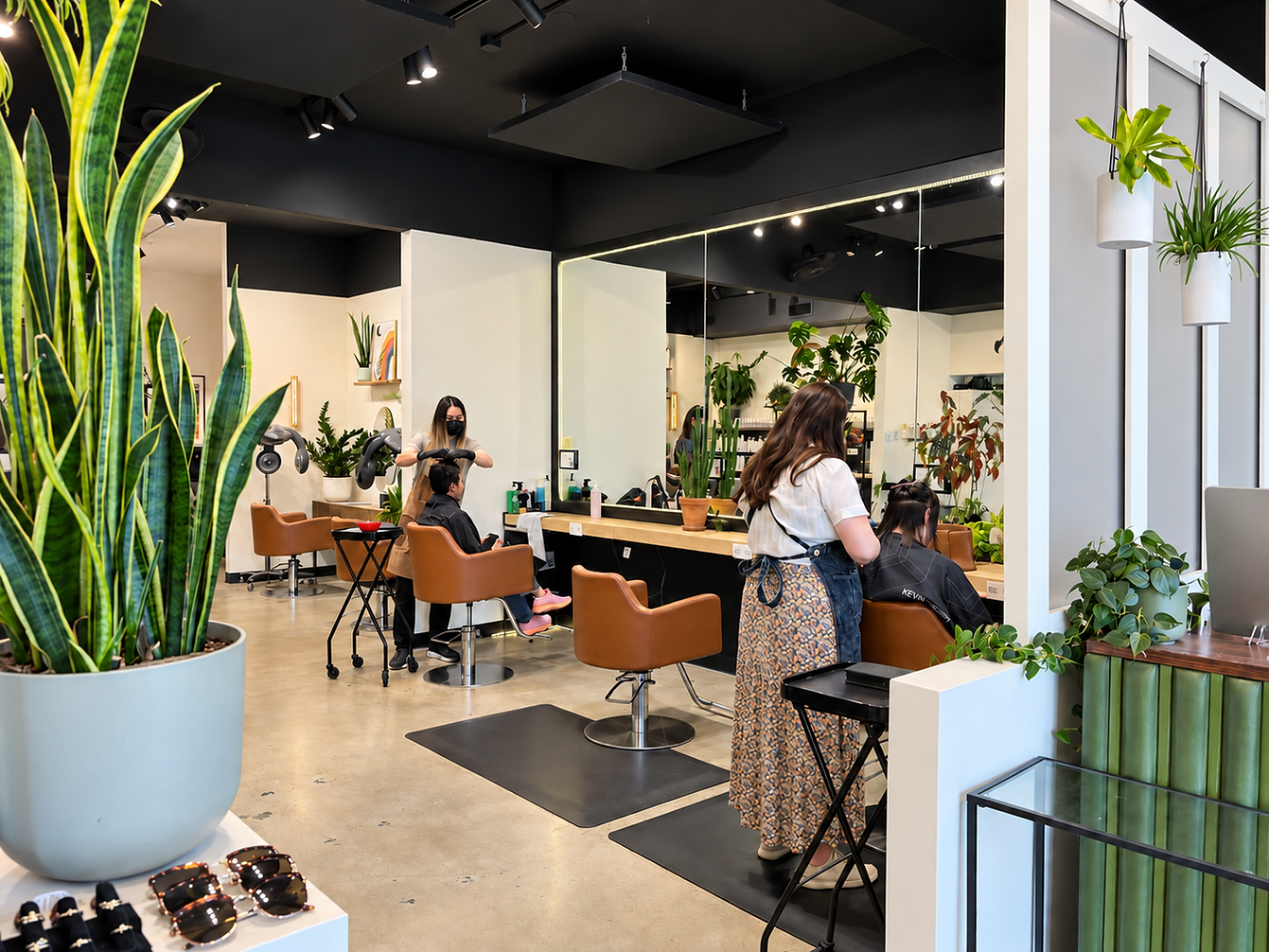 Stylists doing hair