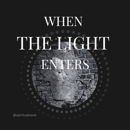 The cracked plaster and rough brick give the feeling of something breaking open — exactly the emotional moment of When the Light Enters