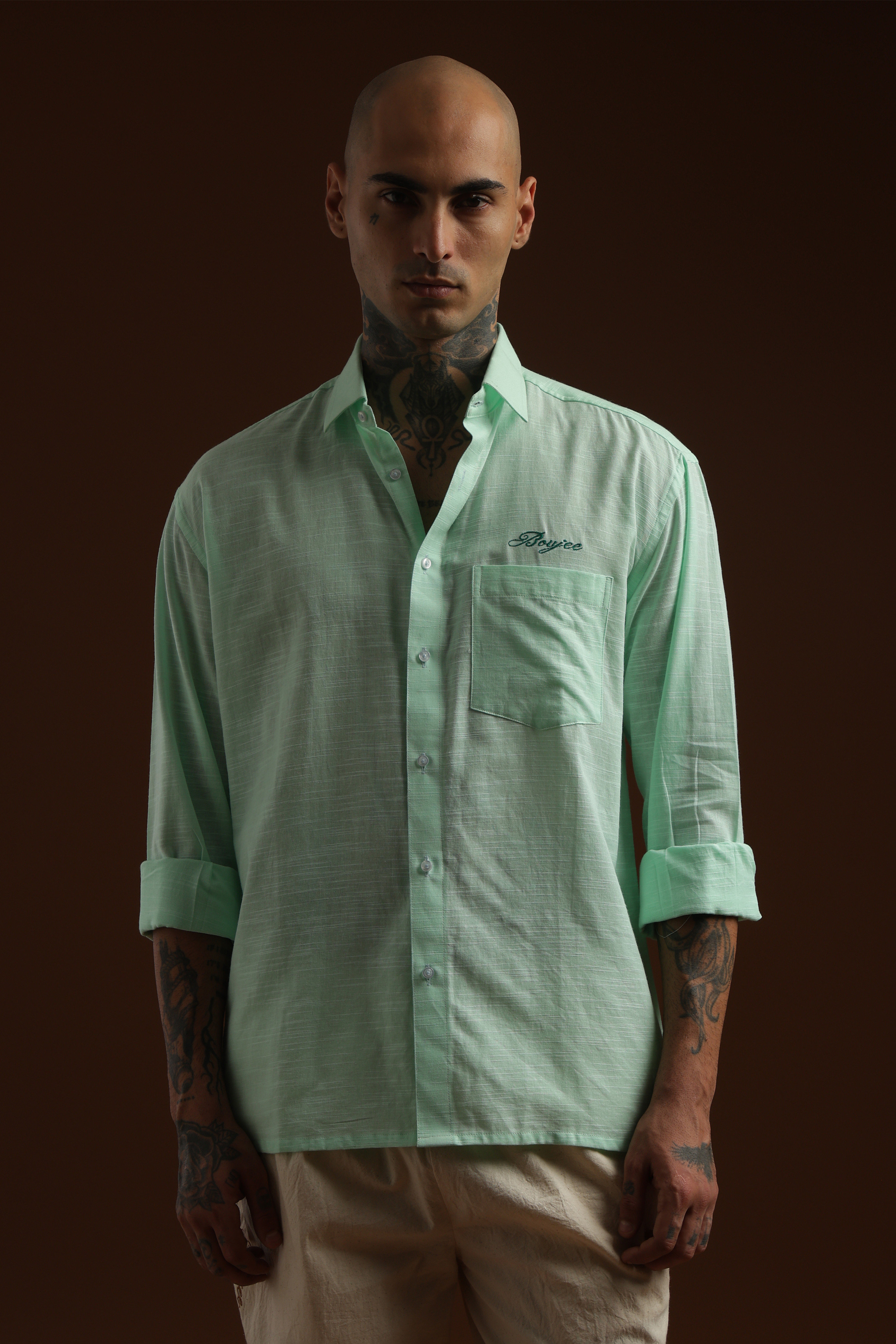 MINT GREEN LINEN SHIRT