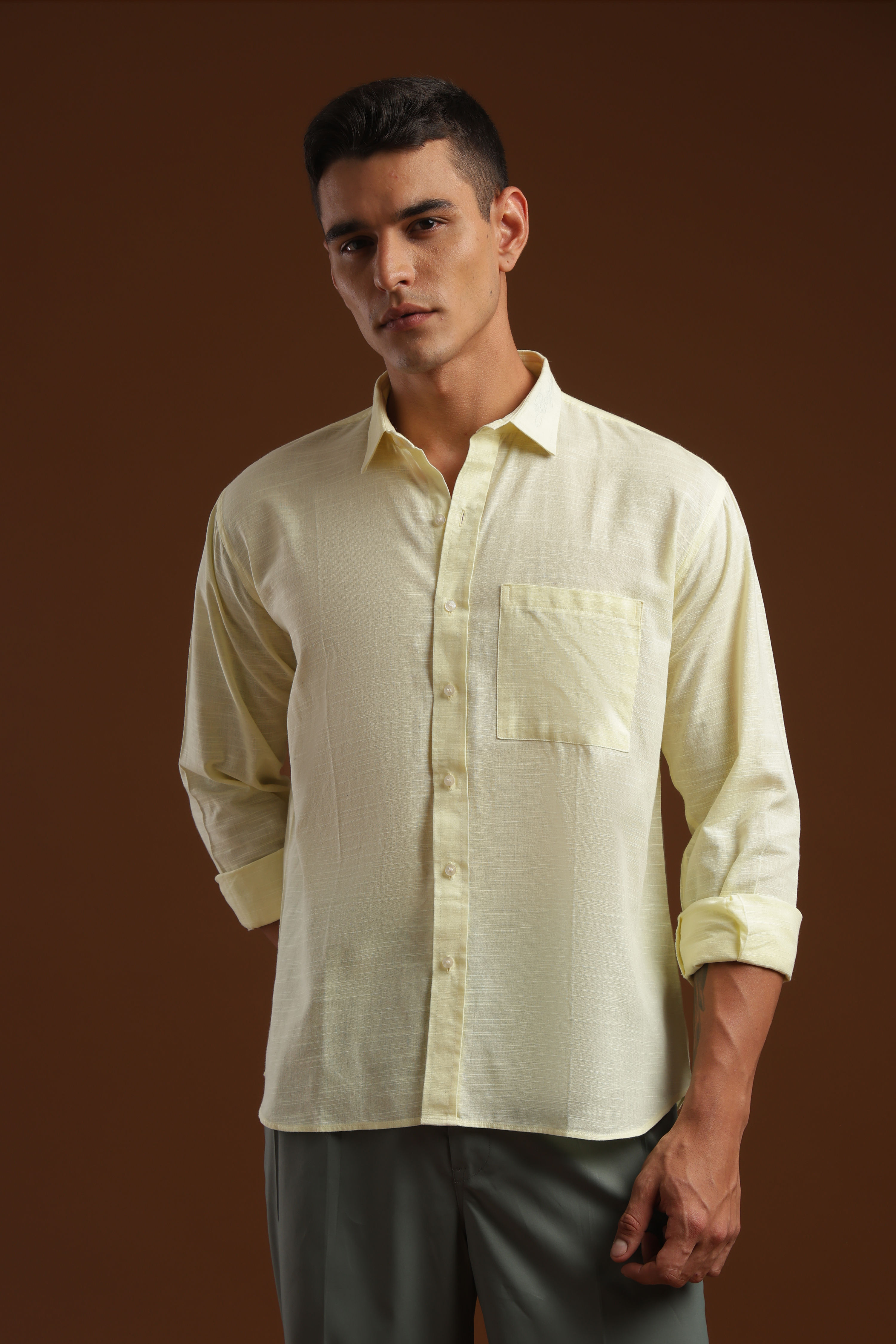 YELLOW LINEN SHIRT