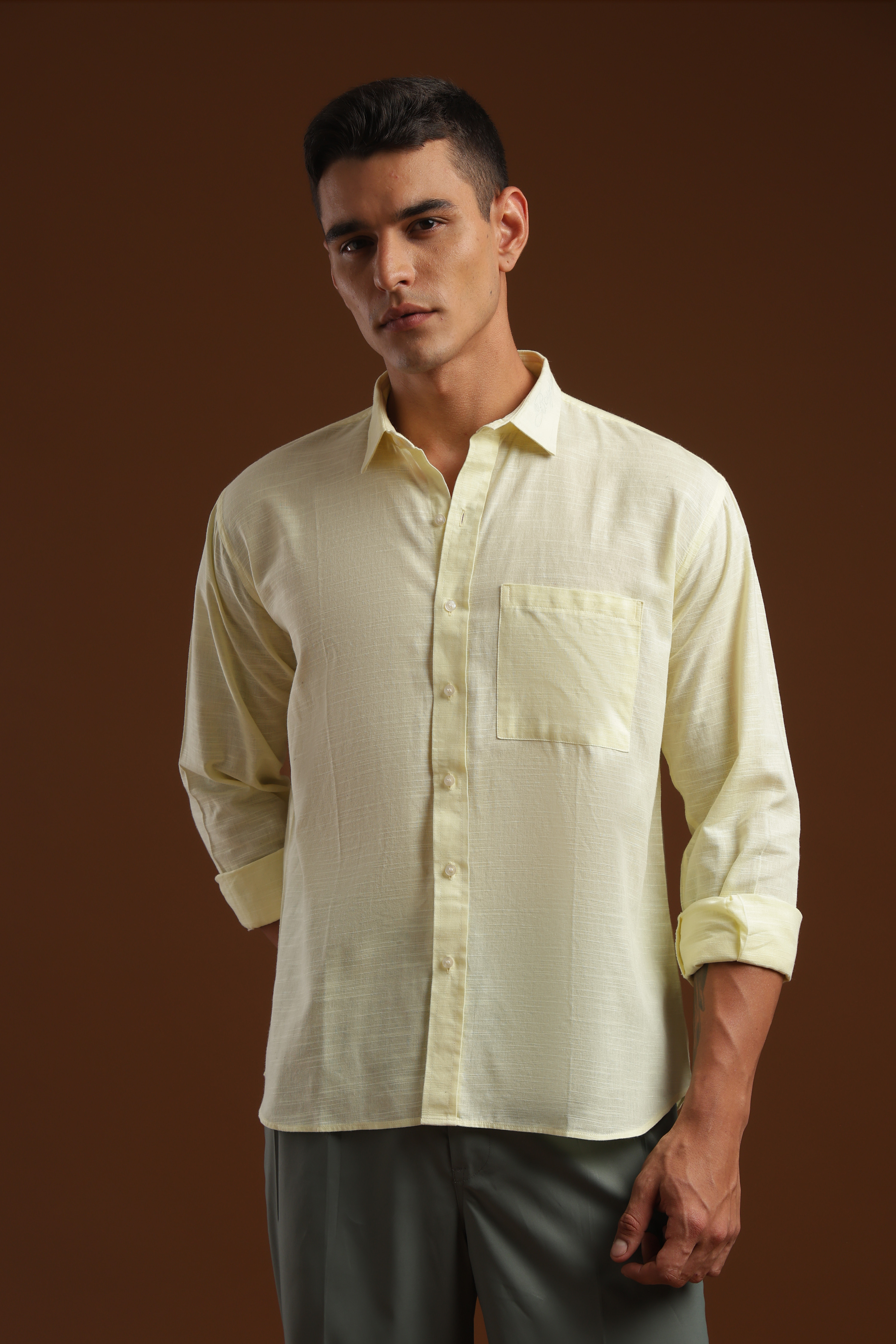 YELLOW LINEN SHIRT