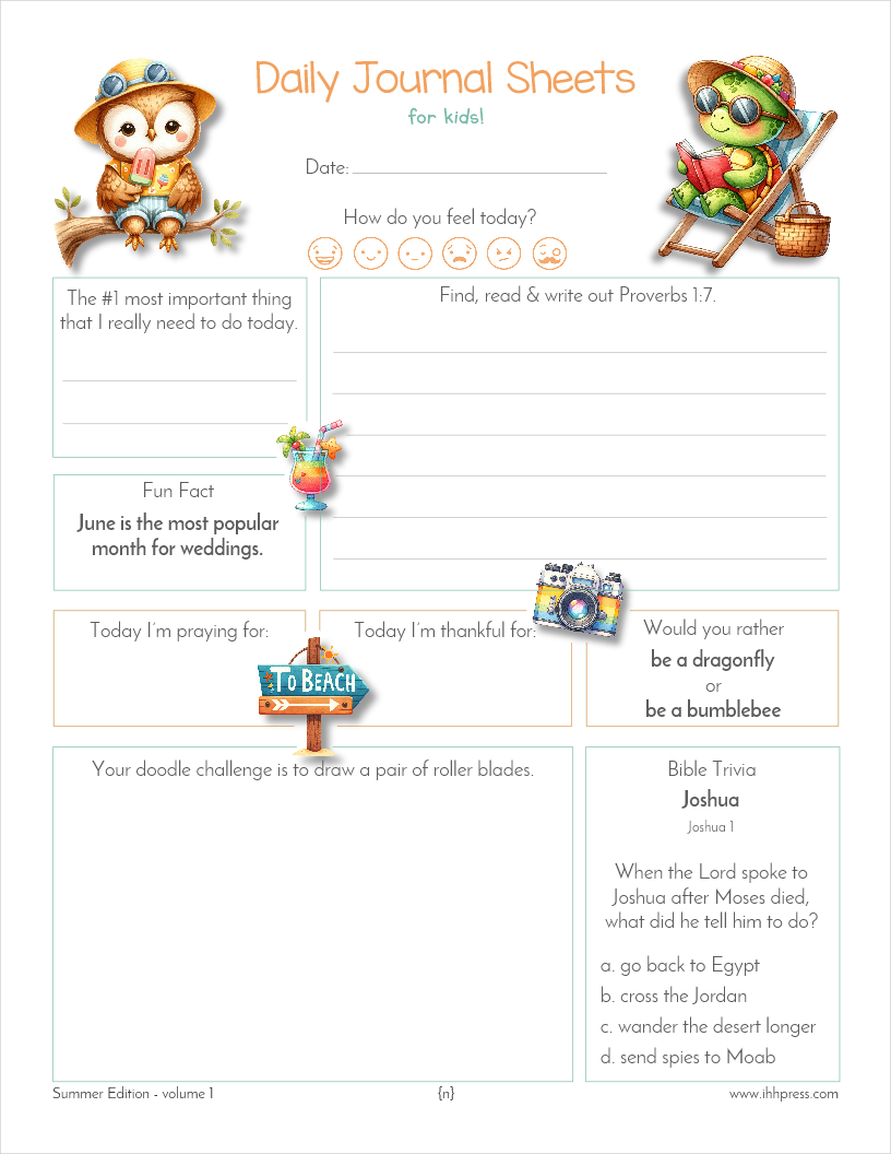 Thumbnail: Daily Journal Sheets for Kids - Summer Edition