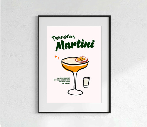 Pornstar Martini Cocktail Print | Raw Print Shop