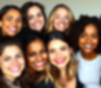 Create an uplifting, inclusive image of a diverse group of women of varying ages 21 yr old