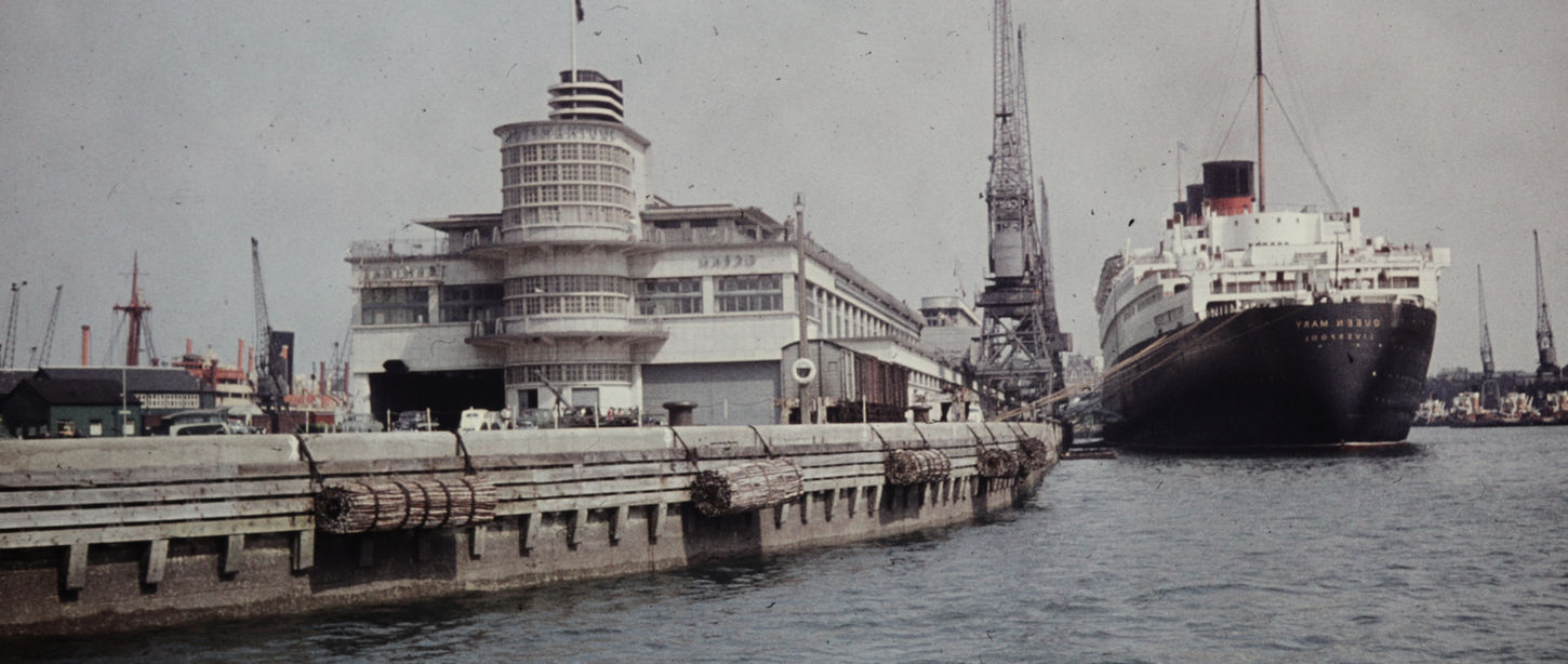 The Art Deco Ocean Terminal in Southampton England after WWII