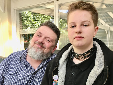 Shane Deguara smiling with his stepchild Nat, capturing the loving bond of a stepdad who chose to step up.