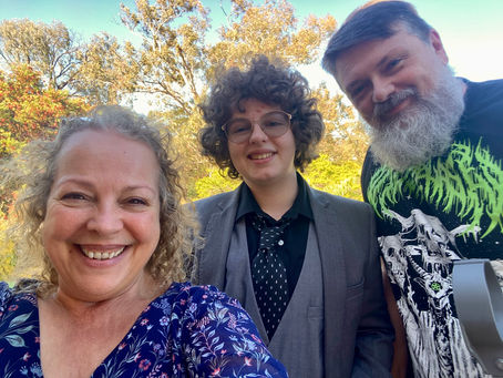 Nat with Mum and their Step Dad