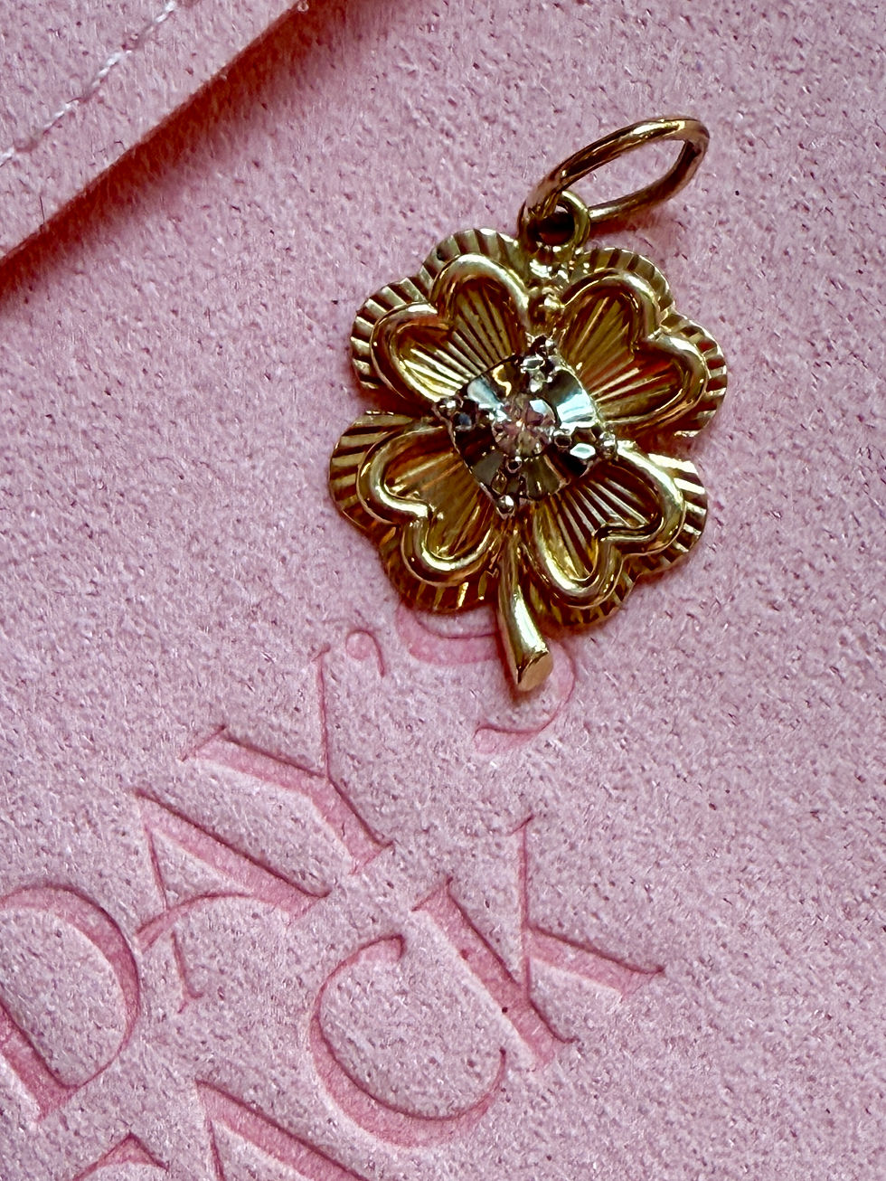 Thumbnail: Engine Turned Clover Charm 