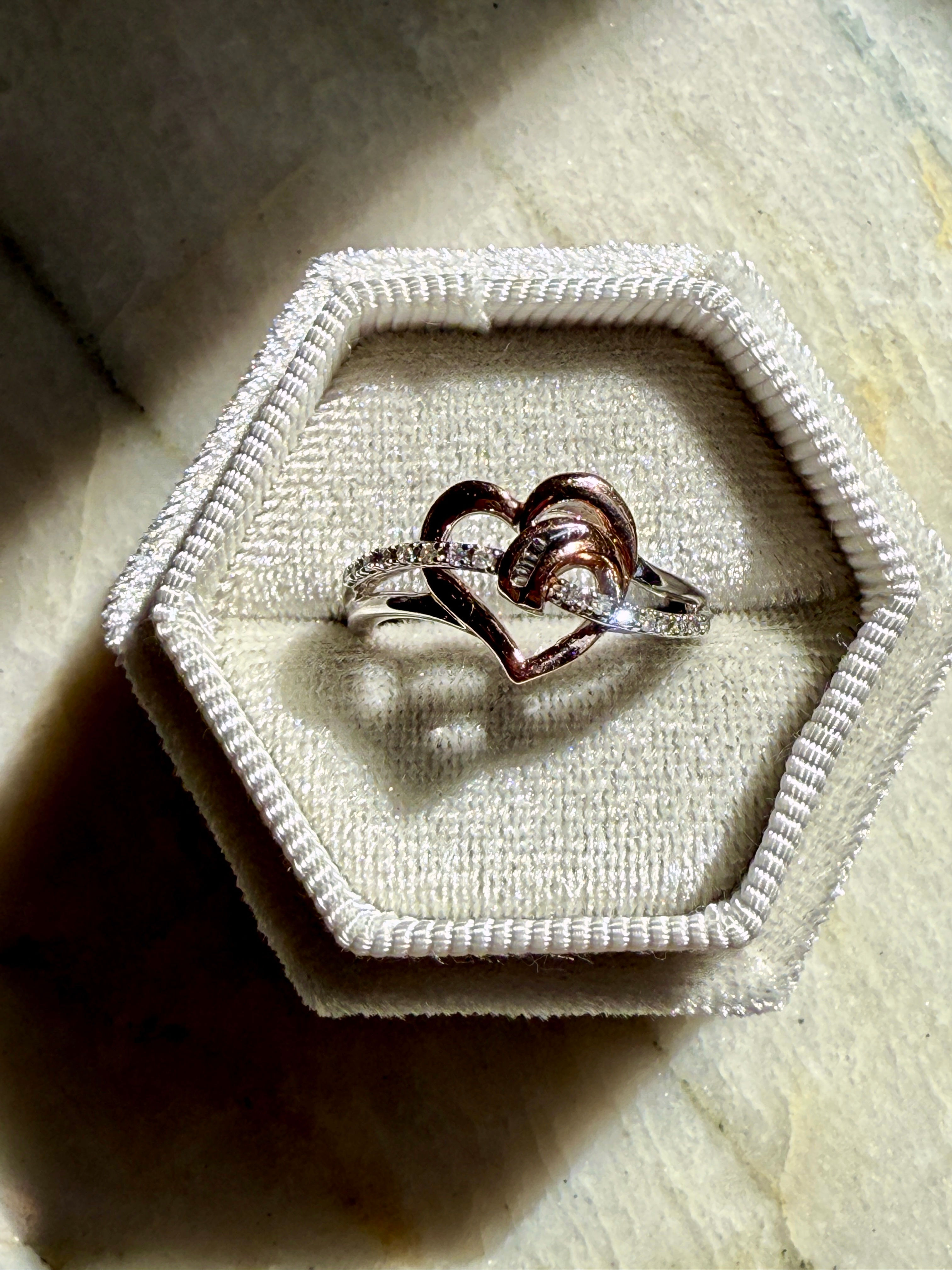 Two-Toned Heart Ring
