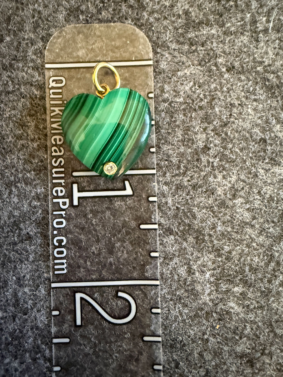 Thumbnail: Malachite Heart w/ Bezel Diamond