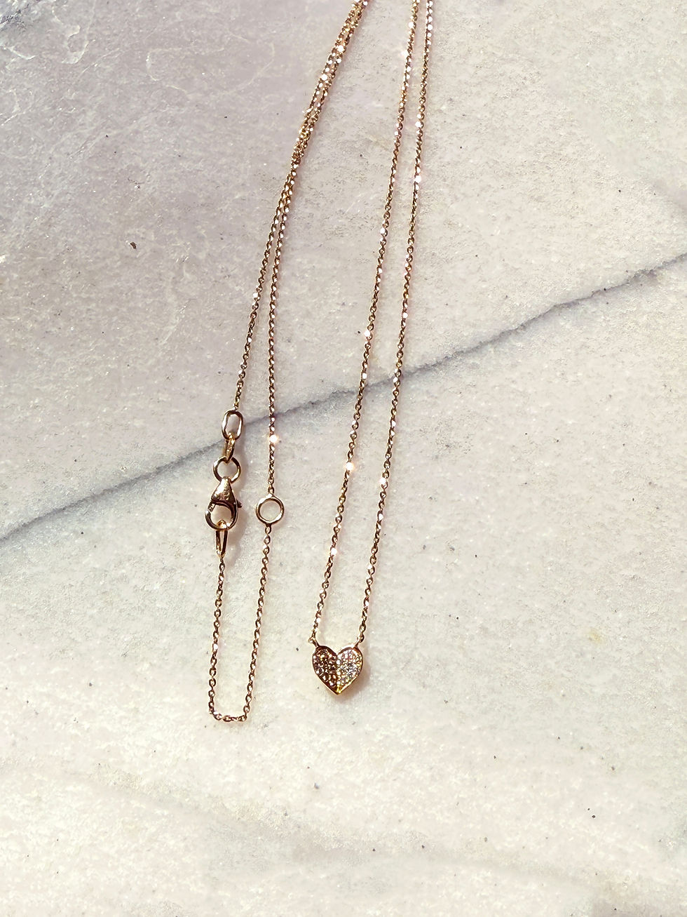 Thumbnail: 18k Pave Heart Necklace