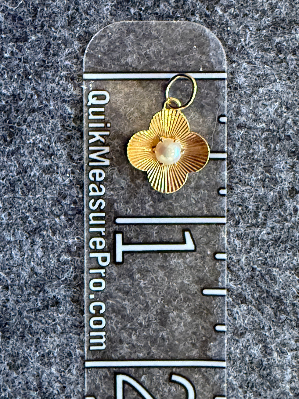 Thumbnail: Vintage Engine Turned Clover Charm
