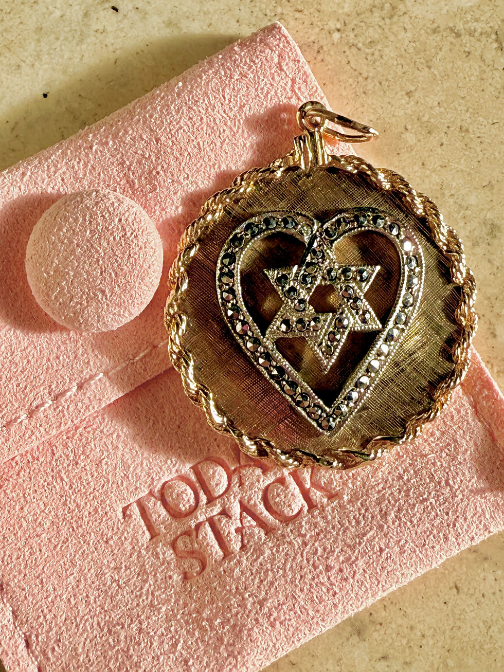 Thumbnail: 14k Marcasite Star of David Medallion