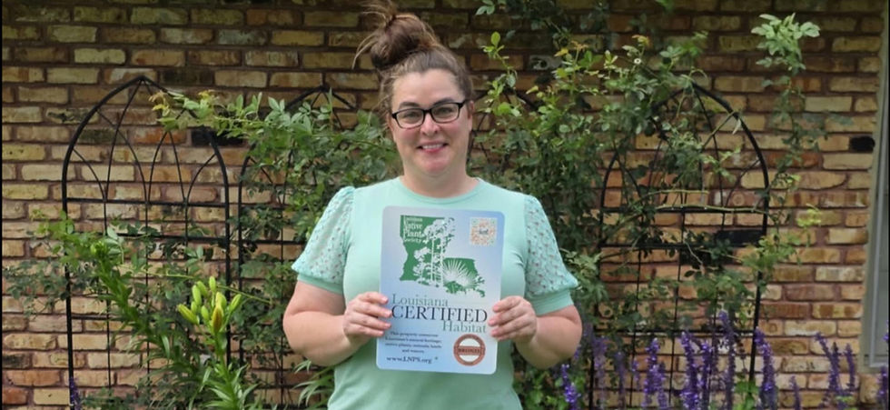 Megan Johnson - Bronze Level Louisiana Certified Habitat - Lake Charles