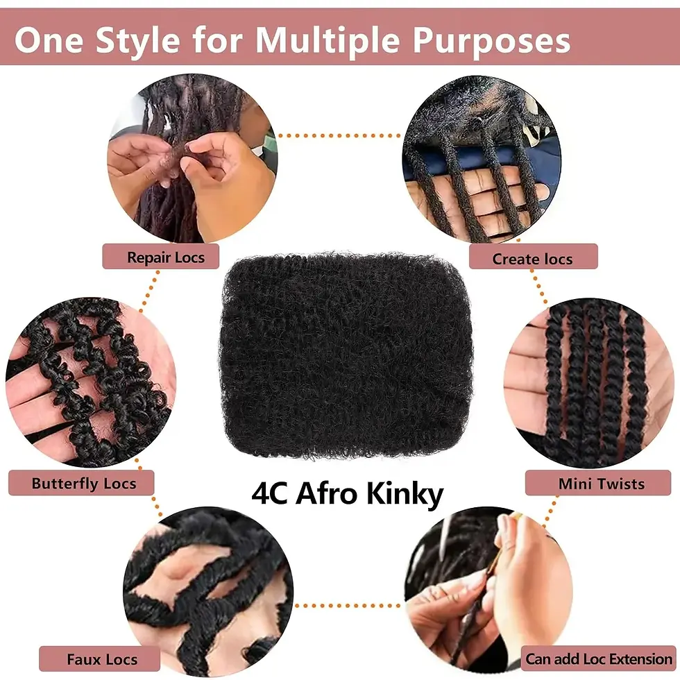 Miniatyrbild: 10-18In 30 or 50g/Pack Natural 4C Afro Kinky Curly Bulk Human Hair Extensions No