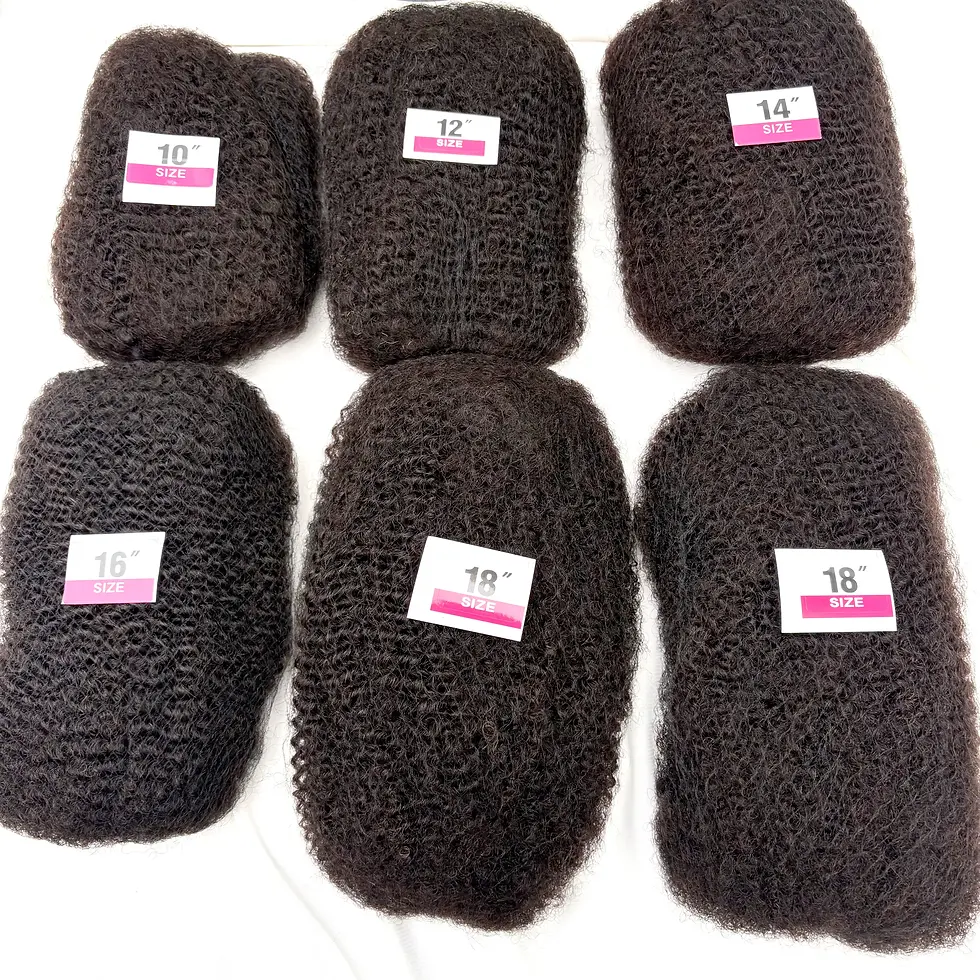 Thumbnail: 10-18In 30 or 50g/Pack Natural 4C Afro Kinky Curly Bulk Human Hair Extensions No
