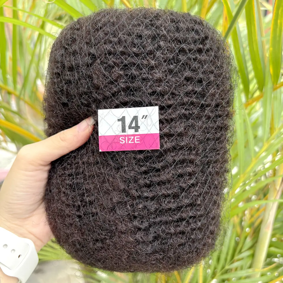 Miniatyrbild: 10-18In 30 or 50g/Pack Natural 4C Afro Kinky Curly Bulk Human Hair Extensions No