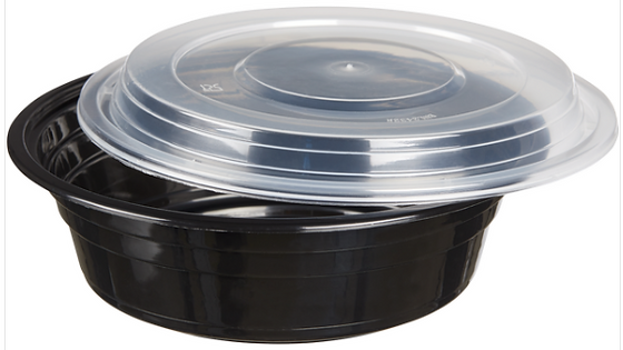 Costco: 32 oz Vital International Solutions Round Container with Lid, Black, 150 ct