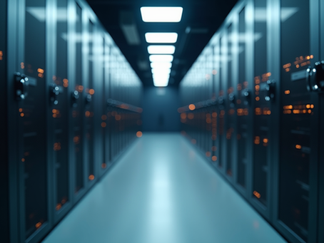 Data Center with racks on the right and left