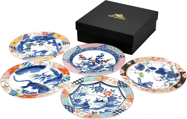 美濃燒 &藍 游民(ゆうみん)・五客多用皿禮盒 5款動物 19.8cm 五只餐盤組 日本製