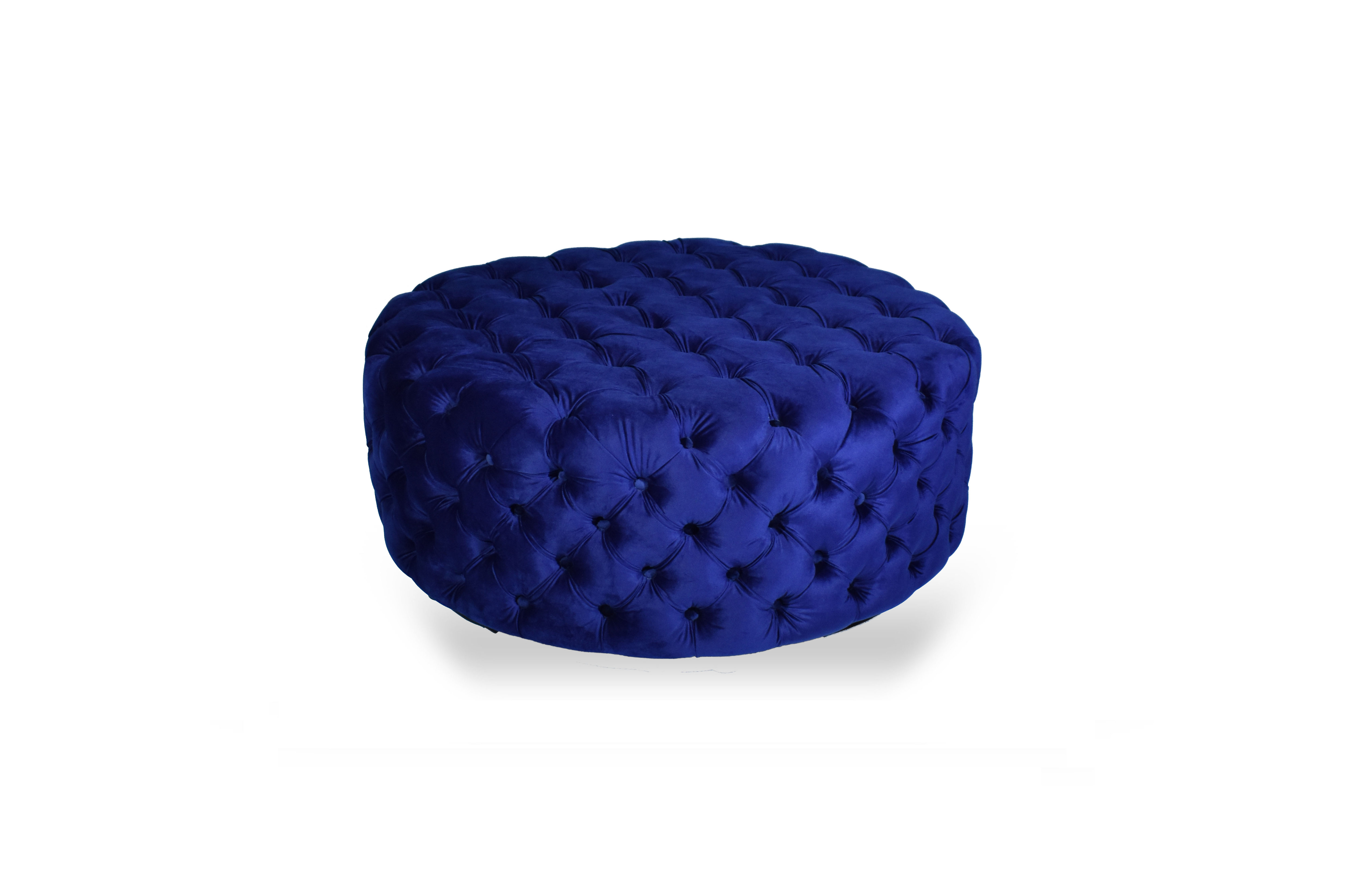 The Round Royal Blue Velvet Ottoman Urban Motion Events