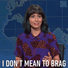 A GIF of a woman saying: "I don't mean to brag."