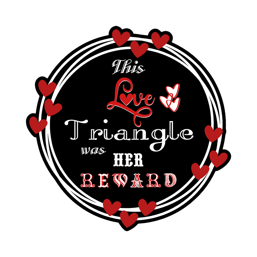 Thumbnail: A 3x3 glossy, holographic, black circle sticker features the “Triangle” quote from book two in a black‑white‑red design.