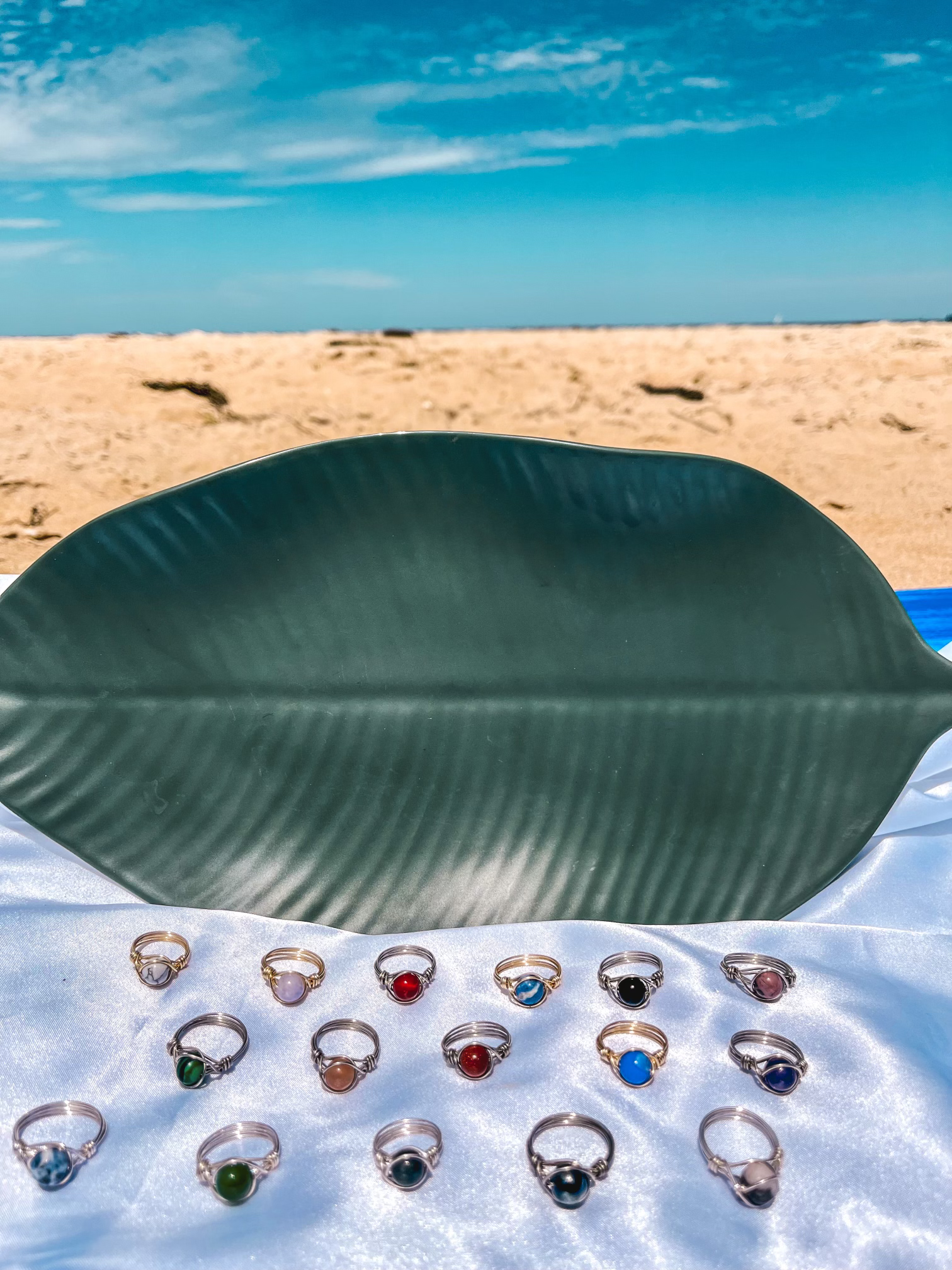 Wire Wrapped Crystal Rings