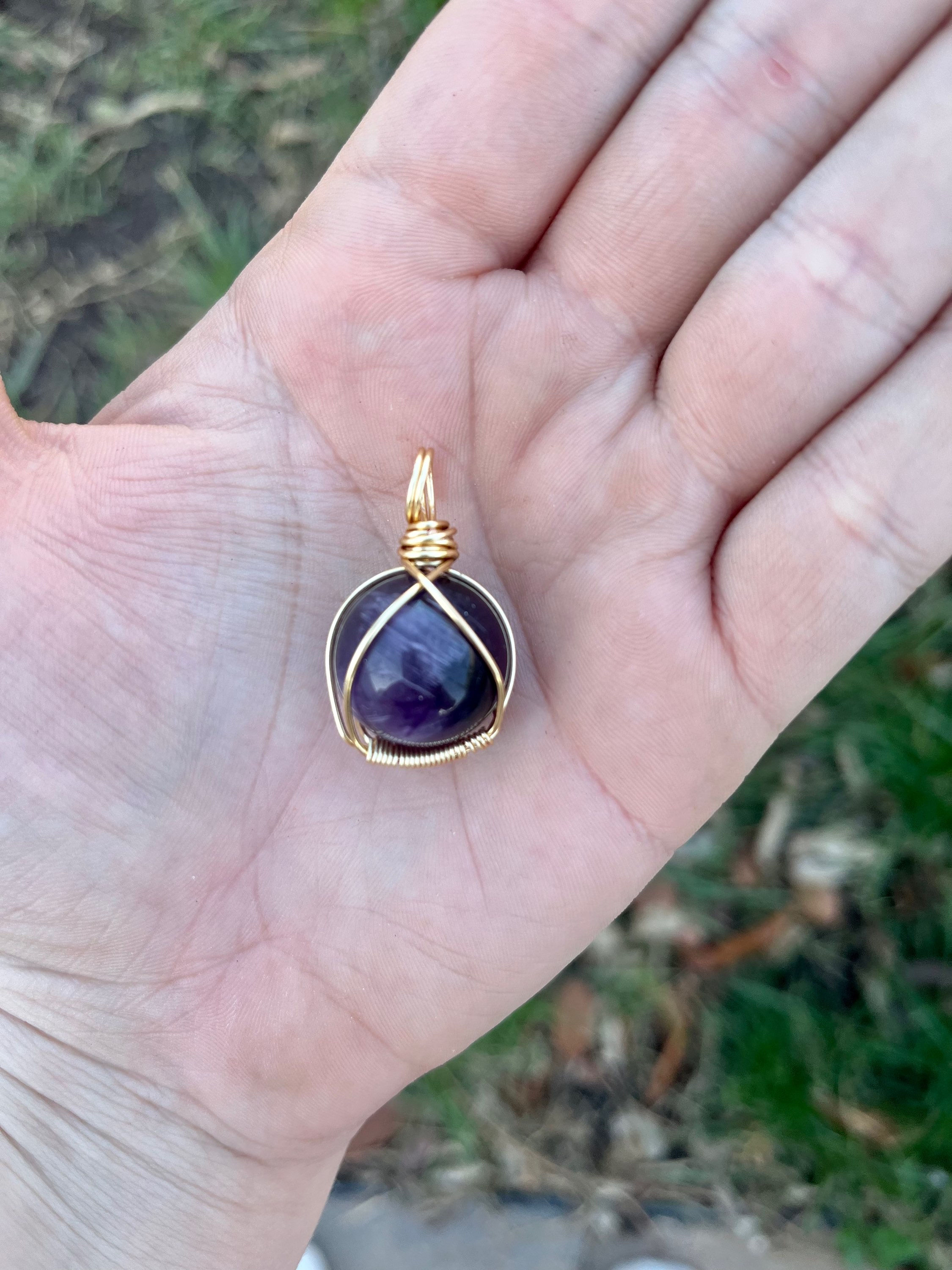 Amethyst Sphere Pendant Necklace