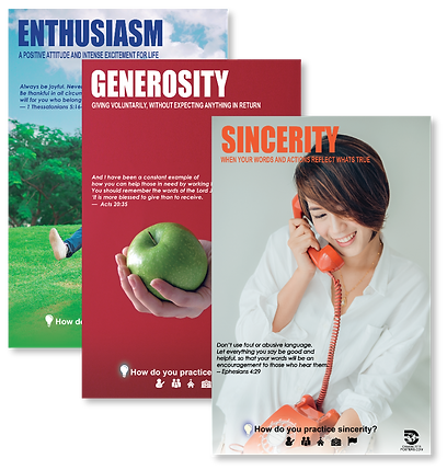 40 Asian Character Posters with Bible Verse