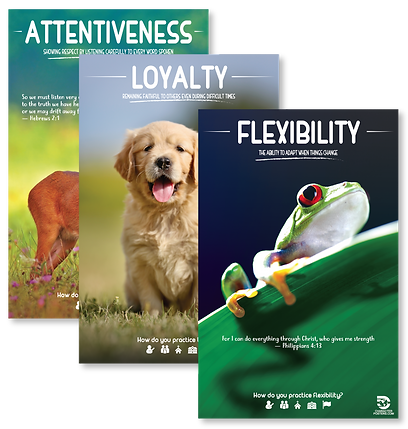 22 carteles de personajes animales con versículos bíblicos NVI/NTV