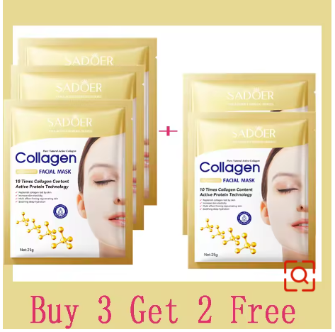 Thumbnail: 10pcs Korean Collagen Anti Wrinkle Facial Mask  Fade Fine Lines Anti Aging Firm 
