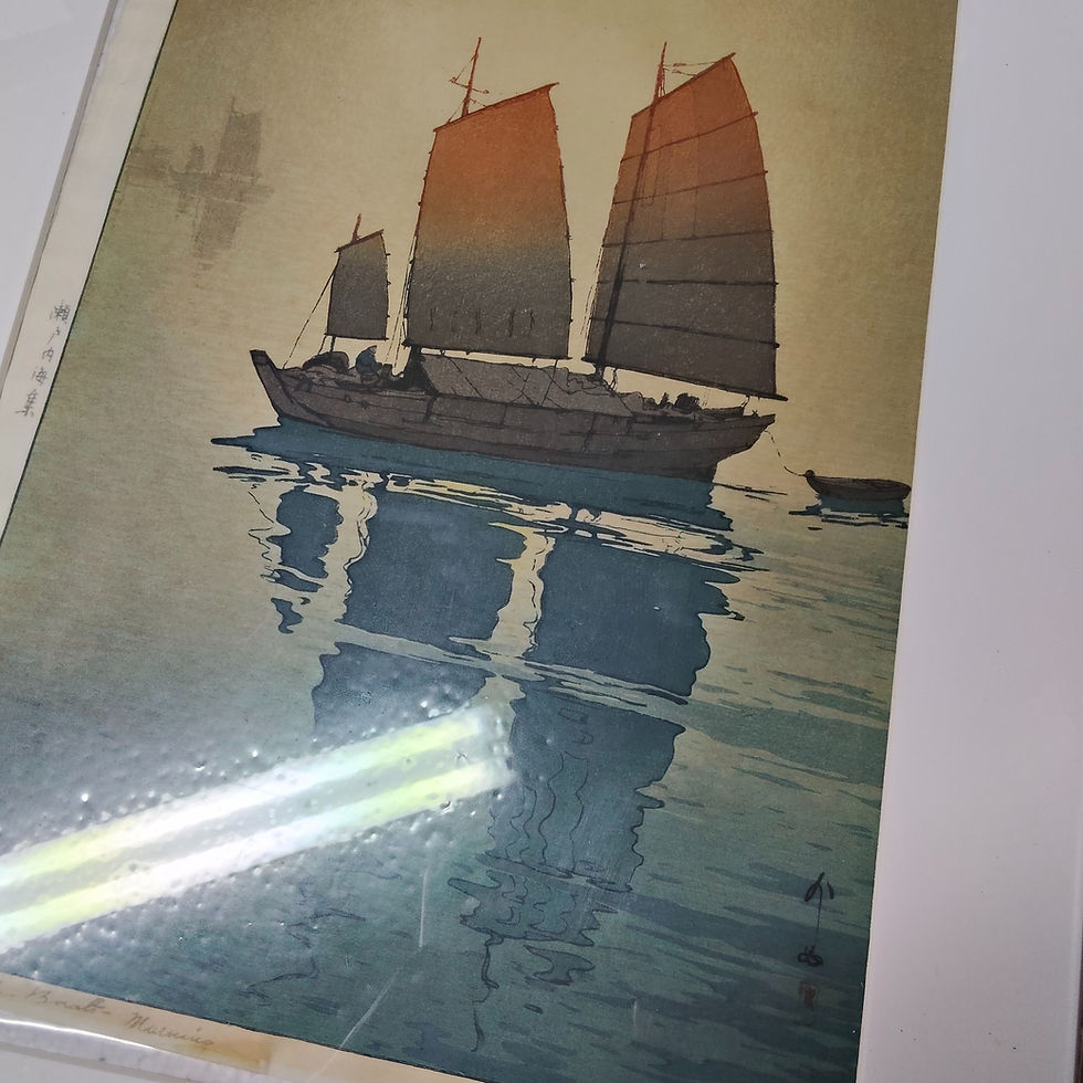 出張買取で査定した帆舟の木版画