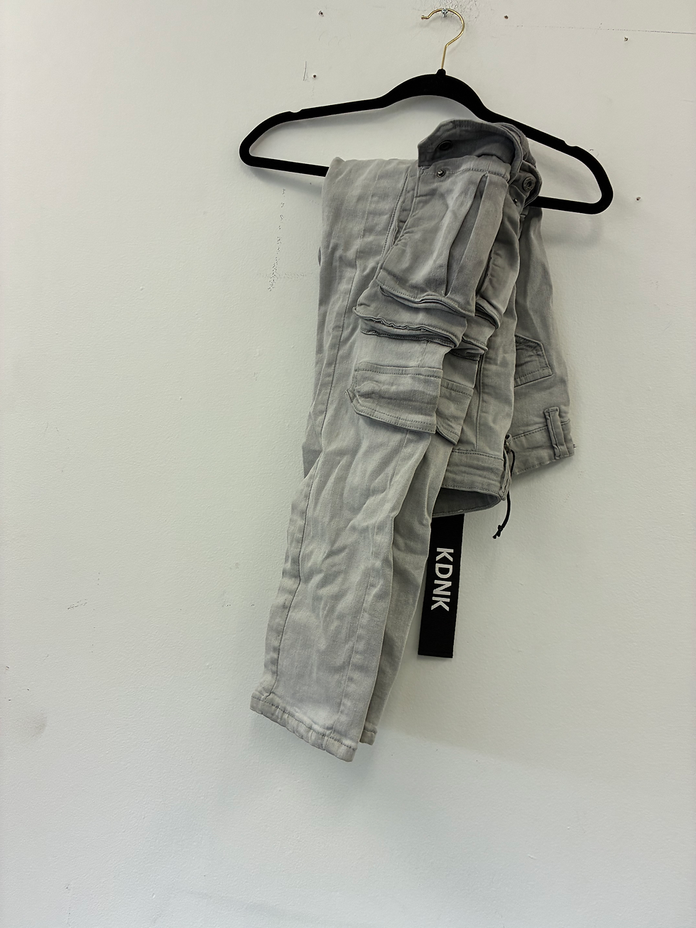 KDNK Men’s Grey Cargo Jeans – Size 32 – Slim Fit Utility Pants