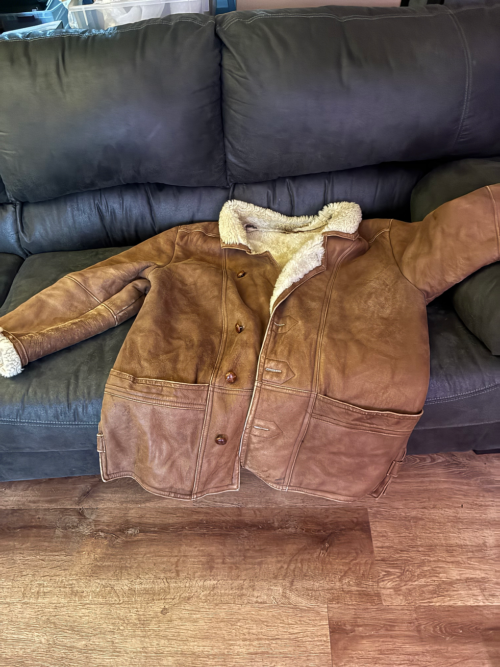 Vintage Shearling-Lined Leather Coat – Brown – Men’s XL