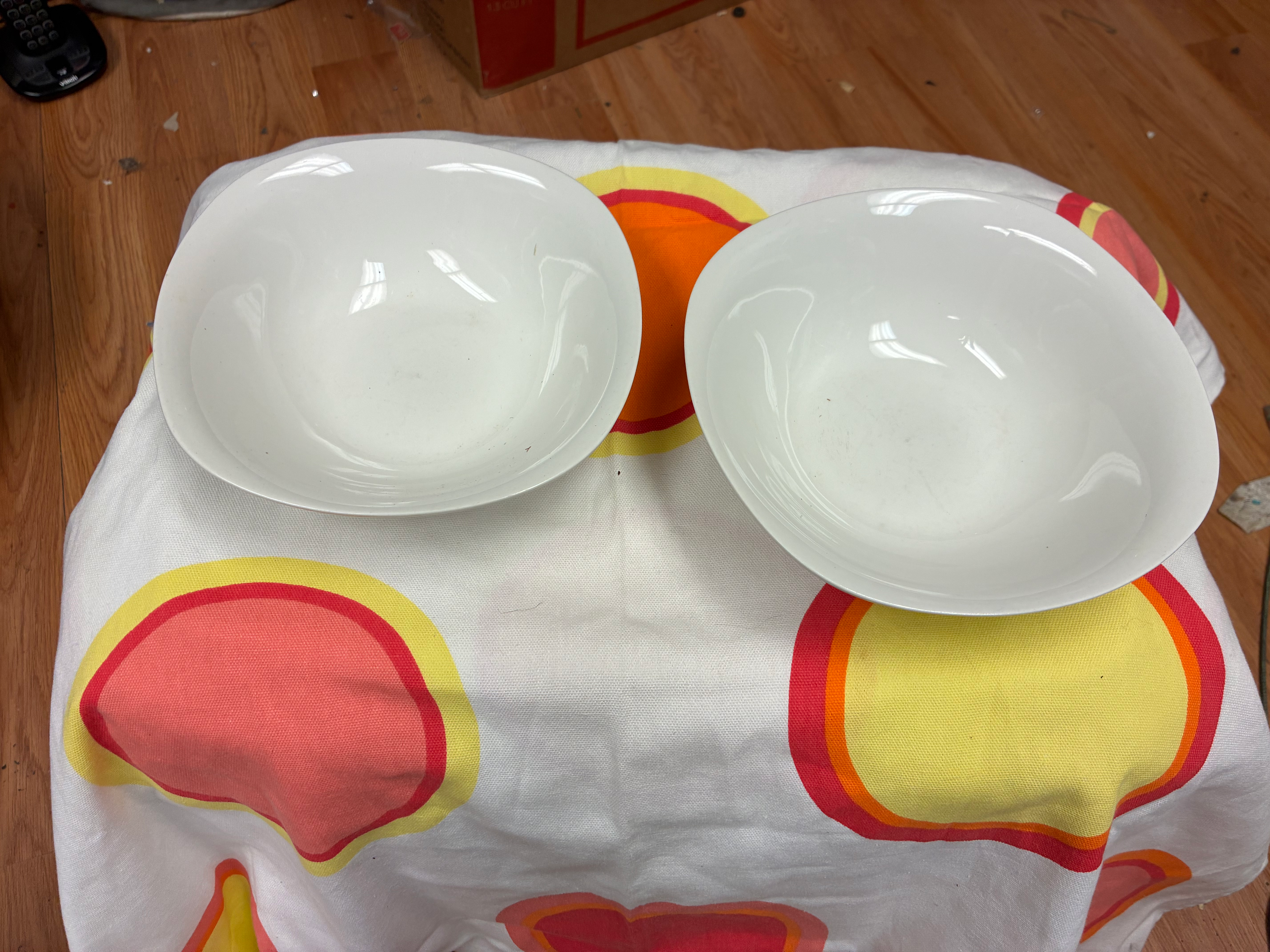 White Ceramic Serving Bowls – Modern Minimalist – Set of 2