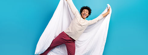 Full length photo of overjoyed cheerful