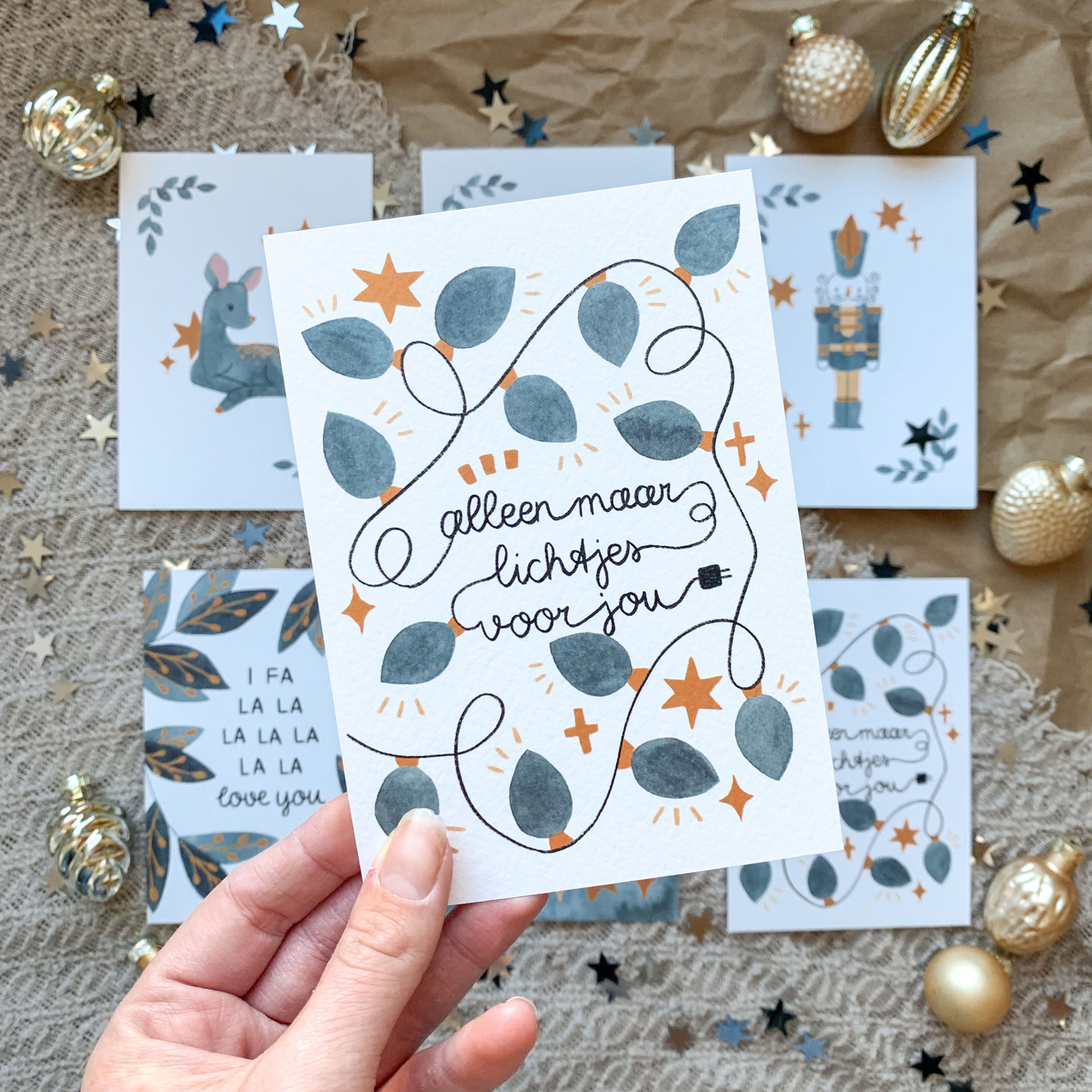 Kerstkaart Lichtjes