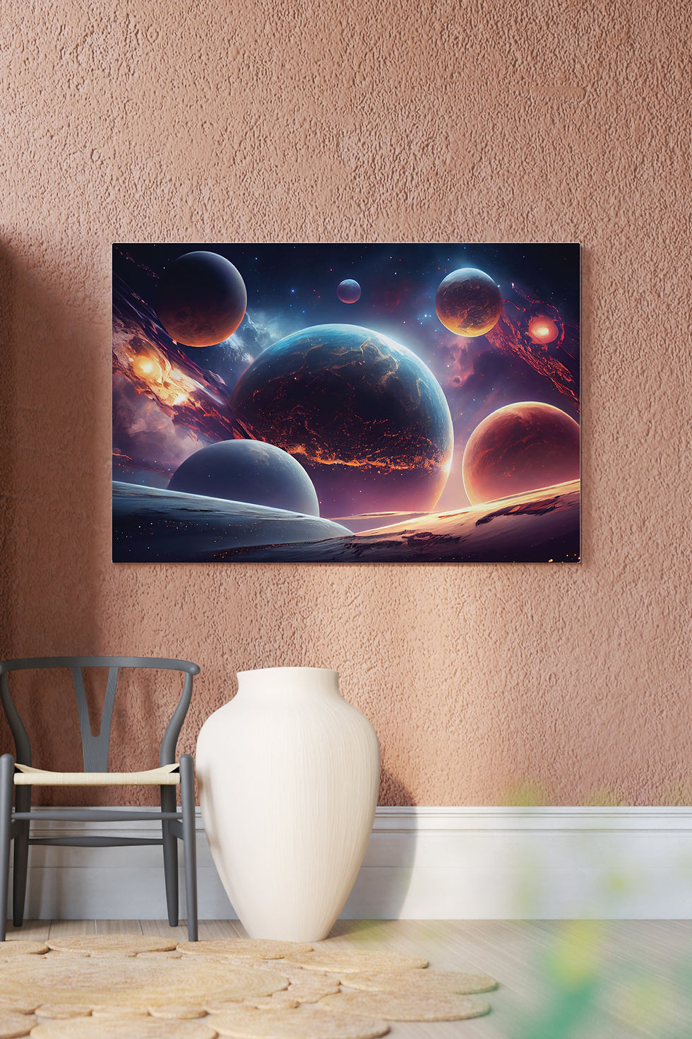 Uzayın Soyut Gezegenleri Kanvas Tablo