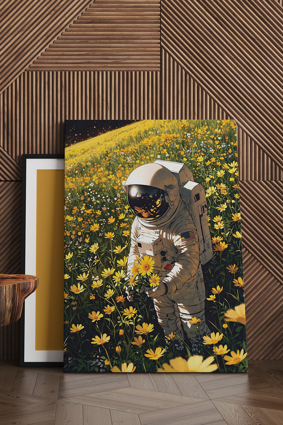 Çiçekçi Astronot Kanvas Tablo