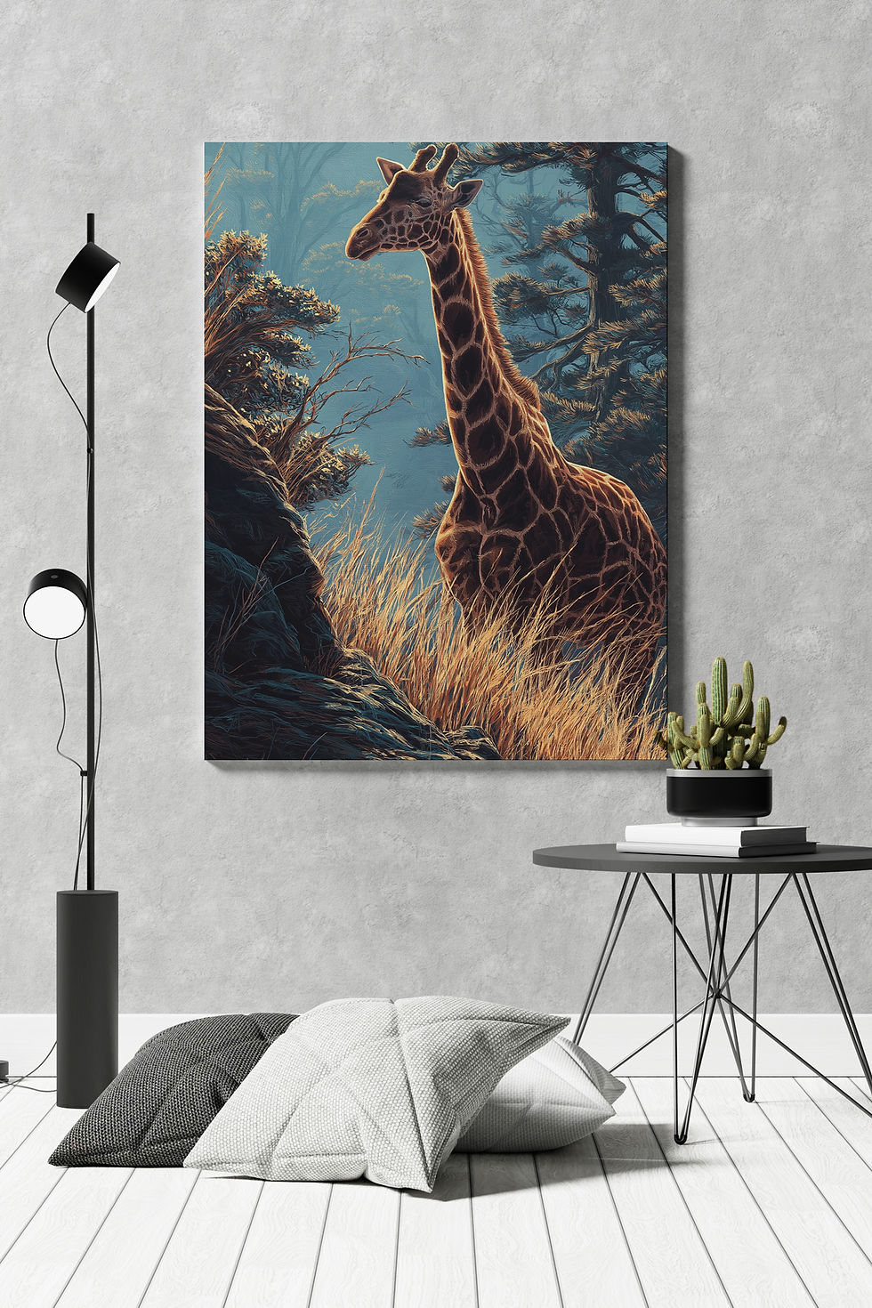 Zürafanın Yaşamı Kanvas Tablo